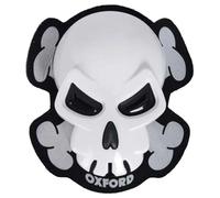Oxford Rider Equipment glisseurs de genoux Skull pour combinaison en cuir Blanc