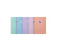 Oxford Smart 400187022 Lot de 5 cahiers lignés Couleurs pastel A5