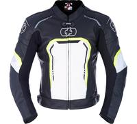 Oxford Strada Veste en cuir de moto, Noir/Blanc, Taille M