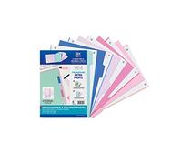 Oxford Strongline, intercalaires de classement 4 anneaux A4, plastique opaque, 5 positions, 4 trous, 5 couleurs pastel