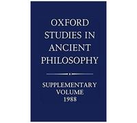 Oxford Studies In Ancient Philosophy
