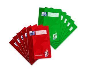 Oxford Systèmes d'apprentissage du vocabulaire, cahiers, cahiers d'école, entraîneur de vocabulaire, bloc-collège vocabulaire, papier aspect 90 g/m²(rot und grün)