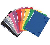 OXFORD TopFile+ Lot de 10 Chemises 3 Rabats avec Élastiques A4 Carte Couleur Assortie