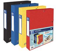 Oxford TopFile+ Lot de 4 Boites de Classement 24x32 Dos 40mm Couleur Assortie