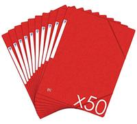 OXFORD TopFile+ Lot de 50 Chemises Cartonnées 3 Rabats Format A4 Fermeture Elastiques Rouge