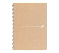 OXFORD Touareg Cahier A4 Petits Carreaux 5mm 180 Pages Papier Recyclé Reliure Spirale Couverture Kraft Couleur Aléatoire