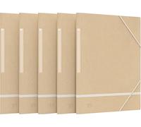 Elba Chemise à élastique Touareg 24 x 32 cm, 3 rabats kraft, dos 2 cm, Beige
