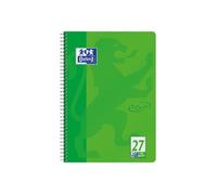 Oxford Touch A4+ Bloc Collège Reliure À Anneaux Métalliques 80 Feuilles - 160 Pages Linéature 27 Vert Pelouse