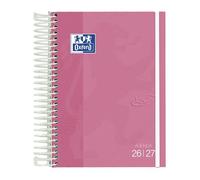 Oxford Touch Agenda 2026/2027, 1 jour par page, couverture extra rigide, format A5 (15 x 21 cm), espagnol, couleur fuchsia