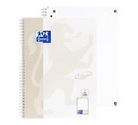 Oxford Touch Cahier A4 quadrillé/à pois, 160 pages, gris clair, 1 pièce