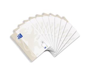 Oxford Touch Lot de 10 blocs universitaires A4 à pois Gris clair 80 feuilles