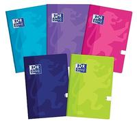 Oxford Touch Lot de 5 carnets de notes A5, 60 feuilles, blanches, mélange de couleurs
