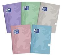 Oxford Touch Pastel Lot de 5 carnets de notes lignés 60 feuilles Couleurs mélangées Format A5