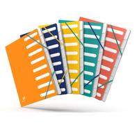Oxford Trieur Bicolor Recyc+ Carte Lustrée rivetée A4 7 positions Couleurs Aléatoires