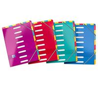OXFORD Trieur Color Life 8 Positions Double Entrée Format A4 en Carte Pelliculée Fermeture Elastique Couleur Aléatoire