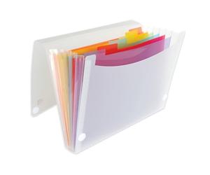 Oxford Trieur Document à Soufflets Tahiti A4 6 Compartiments Couverture Polypro Incolore