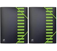 OXFORD Trieur Extensible 12 Compartiments A4 Student Couverture Polypro Bicolore Noir/Vert (Lot de 2)