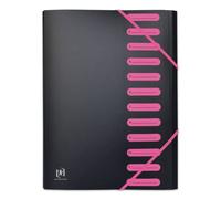 OXFORD Trieur Extensible 12 Compartiments A4 Students Couverture Polypro Bicolore Noir/Rose