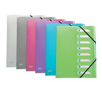 OXFORD Trieur Extensible 8 Compartiments Hawaï A4 Couverture Polypro Translucide Coloris Assortis