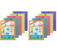 OXFORD Trieur pour Sac à dos School Life A4 6 compartiments Couverture Polypro Coloris Toniques (Lot de 2)