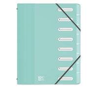 OXFORD Trieur Standard 8 Compartiments School Life A4 Couverture Polypro Coloris Pastels Assortis