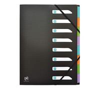 OXFORD Trieur Standard Memphis A4 8 Positions Couverture Polypro Noir