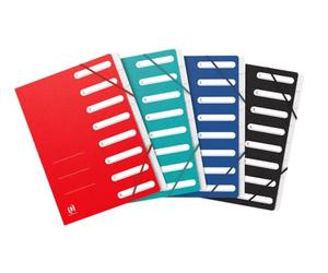 OXFORD Trieur TopFile+ 8 Compartiments Format A4 Fermeture Elastique Couverture Multistrat Agrafe Couleur Aleatoire