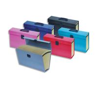 OXFORD Trieur valise 16 compartiments en carton pelliculé, poignée+bouton poussoir. Coloris assortis