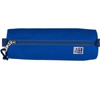 Oxford Trousse à Crayons en Polyester Durable Ronde - Bleu, Bleu, 22x7x9cm, Trousse à
