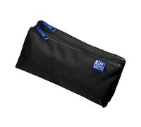 Oxford Trousse à Crayons pour Filles et garçons - Double Compartiment - 2 Poches - Durable - Noir, Noir, Trousse à Crayons