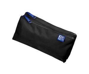 Oxford Trousse à Crayons pour Filles et garçons - Double Compartiment - 2 Poches - Durable - Noir, Noir, Trousse à Crayons