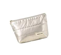 Oxford Trousse de toilette en tissu imperméable de grande capacité pour de multiples applications Sac à cosmétiques matelassé en polyuréthane, Argenté., clutch bag, Beauté de masse