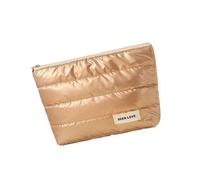 Oxford Trousse de toilette en tissu imperméable de grande capacité pour de multiples applications Sac à cosmétiques matelassé en polyuréthane, doré, clutch bag, Beauté de masse