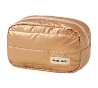 Oxford Trousse de toilette en tissu imperméable de grande capacité pour de multiples applications Sac à cosmétiques matelassé en polyuréthane, doré, Square bag M, Beauté de masse