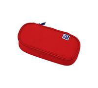 Oxford - Trousse ovale avec porte-stylo - pour filles et garçons - Rouge