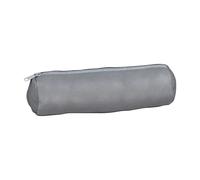 Oxford Trousse ronde Elba 22×6 cm – Fermeture éclair – Cuir teinté gris