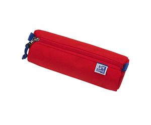 Oxford Trousse Ronde pour Fille et garçon, diamètre 7 cm, Grande Taille, Durable, Rouge