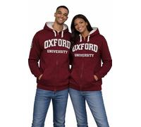 Oxford University OU129 Licensed Zipped Unisex Hooded Sweatshirt Maroon M