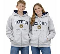 Oxford University OU129 Sweat à capuche zippé pour enfant Gris - Gris - 7-8 ans