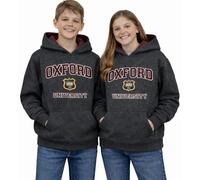 Oxford University OU129K Sweat à capuche unisexe sous licence pour enfants Anthracite, charbon, 11-13 ans