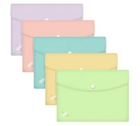 Oxford Urban Documents Pochette A5 Portefeuille Plastique Opaque Assortis Pastel Lot de 5
