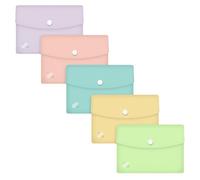 Oxford Urban Documents Pochette A6 Portefeuille en Plastique Opaque Assortis Pastel Lot de 5