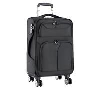 Oxford Valise légère et imperméable à roulettes à coque souple grande taille résistante aux rayures et aux chocs, Noir , 71 cm, Bagage extensible avec roulettes pivotantes