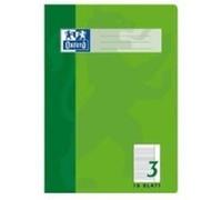 Oxford Cahier 100050364 A4 – 16 feuilles – Linéature 3 avec marge blanche à droite – Vert