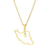 Collier Pendentif Iran Carte Collier Chaîne Iranien Cuture Persan Bijoux Mode réglable Bijoux Bijoux Cadeaux d'anniversaire pour Femmes Hommes