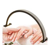 OXFUZZ Lampe De Bureau Demi Lune à Ongles,Lampe Beauté Demi-Lune à Intensité Variable LED 30 W avec Luminosité RéGlable en Trois Couleurs 3000 à 6000 K,Lampe Bureau Demi-Anneau pour Cils,Black