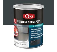 Oxi - Peinture Époxy Sols - Peinture Sol Extérieur Sans Sous-Couche - A Base de Résine Époxy - Bi-Composant - Béton, Carrelage, Ciment ou Pierre-Carbone RAL 7043-0.3 litres