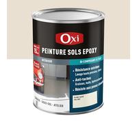 Oxi - Peinture Époxy Sols - Peinture Sol Extérieur Sans Sous-Couche - A Base de Résine Époxy - Bi-Composant - Béton, Carrelage, Ciment ou Pierre-BLANC CASSE RAL 9001-0.3 litres