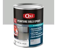 Oxi - Peinture Époxy Sols - Peinture Sol Extérieur Sans Sous-Couche - A Base de Résine Époxy - Bi-Composant - Béton, Carrelage, Ciment ou Pierre-Gris Clair (RAL 7035)-0.3 litres