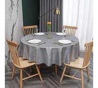 oxiang Nappe Ronde PVC Anti Taches éTanche Table à Manger Nappes Gris Rayé-160cm